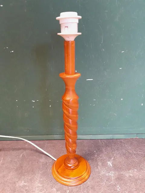 Vintage gedraaide houten tafellamp lampvoet - twist