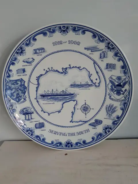 Holland America Line Delft Plate - 1912-1962 - Serving the South - Gaasterdijk - Sommelsdijk