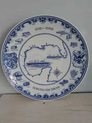 Holland America Line Delft Plate - 1912-1962 - Serving the South - Gaasterdijk - Sommelsdijk