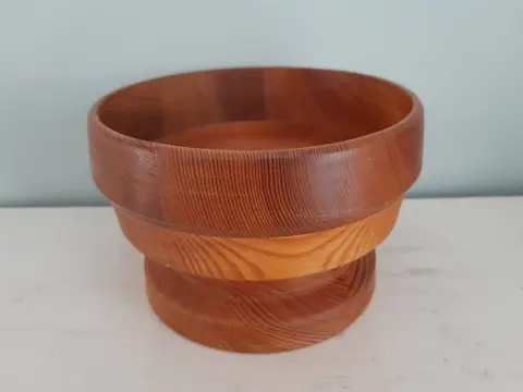 Vintage houten schaal - kom - Stig Hoglund - Zweden - pine wood