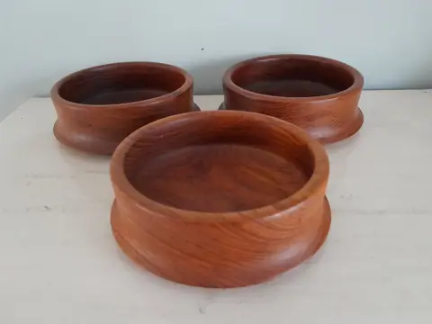 3 vintage teak houten serveerschalen - Denemarken - mid century