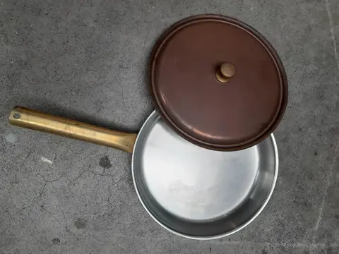 Sigg Calotherm koperen pan - koekenpan met deksel- Zwitserland