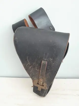 vintage lederen pistool holster - Nederlandse politie - jaren 40-50