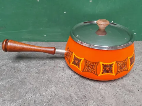 Vintage fonduepan steelpan Retro Mid Century Modern 1960s
