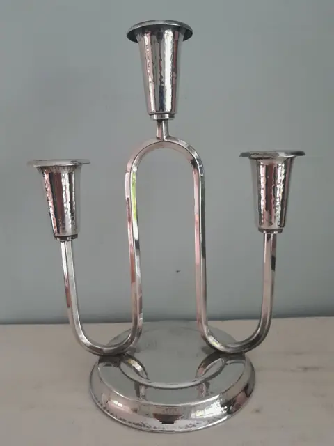 art deco verzilverde kandelaar DBE Duitsland