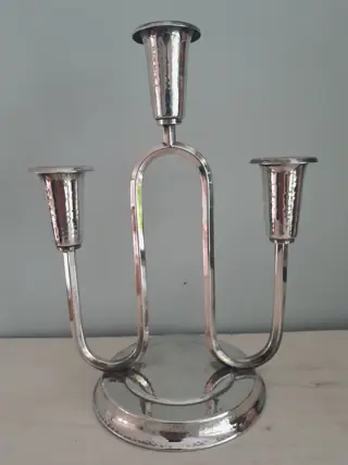 art deco verzilverde kandelaar DBE Duitsland
