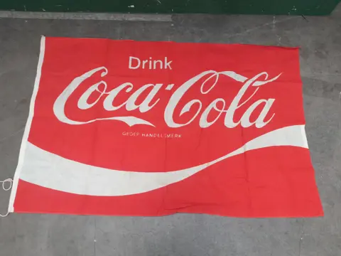 Vintage Dutch large Coca Cola flag