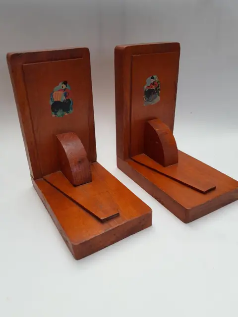 Vintage art deco Dutch wooden bookends