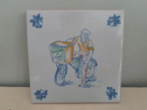 oude tegel bakfiets transportfiets - Nederlands - Delfts Blauw