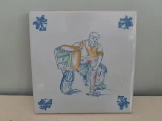 oude tegel bakfiets transportfiets - Nederlands - Delfts Blauw