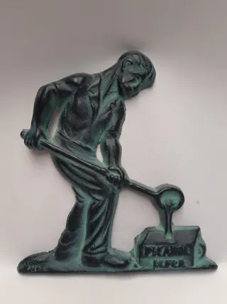 Vintage cast iron advertising piece for the Picanol Foundry in Leper, Belgium 1950s