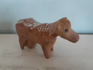 Vintage Handmade Stoneware Pottery Figurine - Brown Dairy Cow - Stamped Tremar - UK