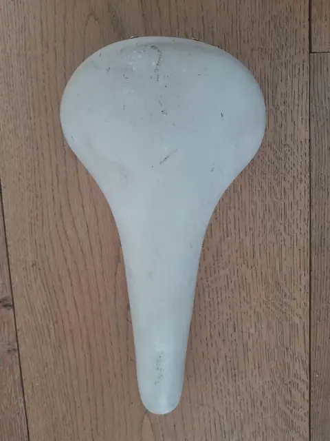vintage white leather Selle San Marco Rolls Saddle