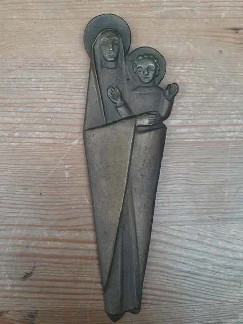 Art Deco brons van de Maagd Maria