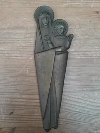Art Deco brons van de Maagd Maria