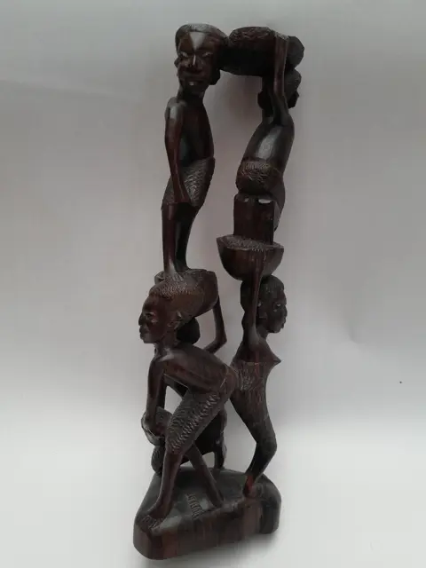 Vintage Makonde beeld - stamboomsculptuur - met de hand gesneden Afrikaanse kunst