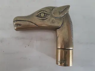 Vintage brass horse gead Cane Umbrella Handle Topper