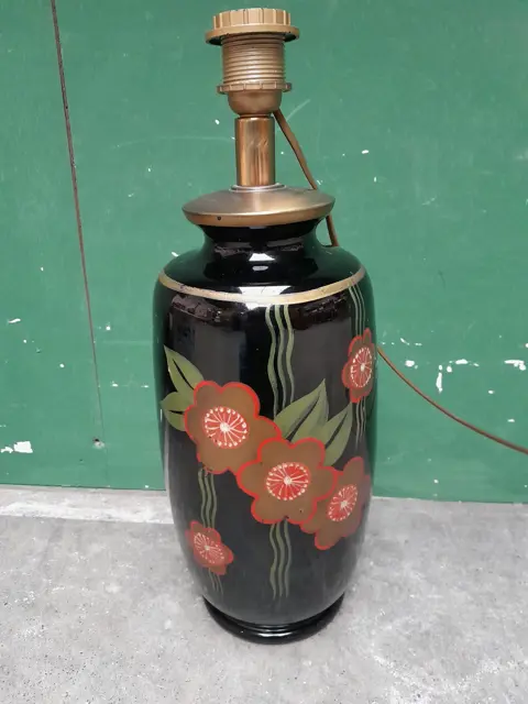 antique art nouveau lamp base - flower decor