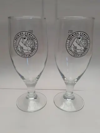 Vintage bierglas Brewing Company Uiltje  - Haarlem - Nederland - set van 2