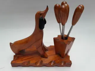 vintage cocktail prikkers hond - mid century 60s