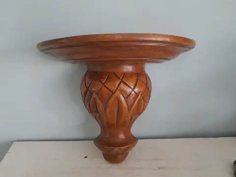vintage houten wandconsole - wand display - wandplank