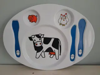 vintage plastic Mepal kinder bord - Dick Bruna - Boerderij