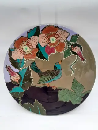 art nouveau plateel bord - Gouda - J. Hartgring - Zuid holland