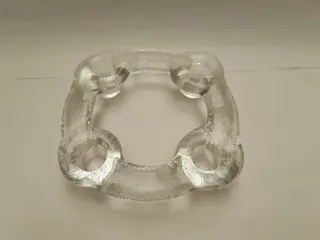 Pukeberg - glazen ring kandelaar , jaren 1970 - Staffan Gellerstedt - Zweden