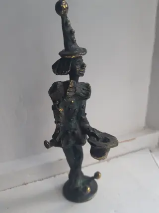 Sculptuur clown - Verbronst tin - Corry Ammerlaan van Niekerk