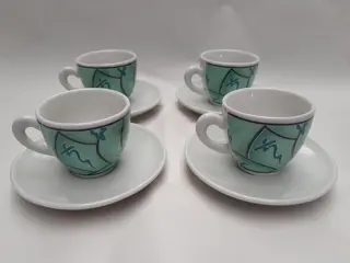 set van 4 koffie espresso kop en schotels Art Design - Duitsland
