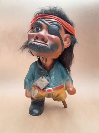 Vintage figuur Heico piraat - Bobblehead, gemaakt in West-Duitsland jaren 60, verzamelfiguur