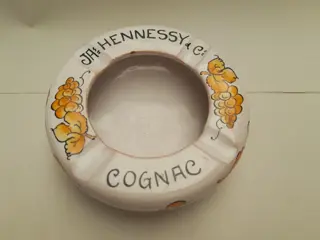 Vintage Ja Hennessy Co Cognac ceramic ashtray - 1970s
