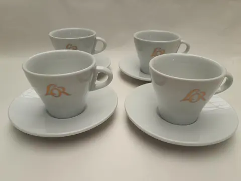 set van 4 koffie kop en schotels L'or - Frankrijk