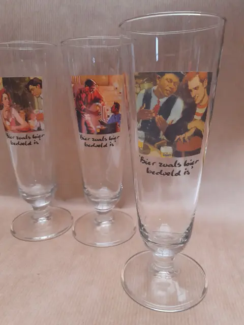 Set van 4 Heineken art collection bierglazen - Nederlands bier glas - mancave - vaderdag - tulpglas