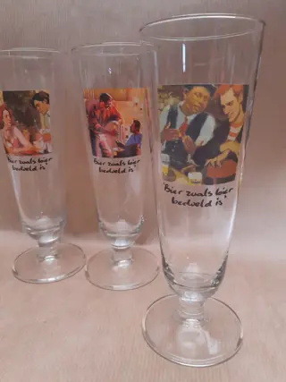 Set van 4 Heineken art collection bierglazen - Nederlands bier glas - mancave - vaderdag - tulpglas