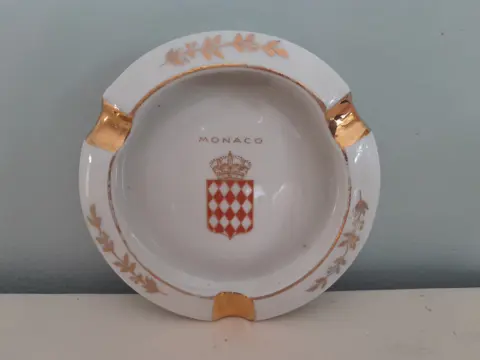 Kleine vintage asbak wapen Monaco - Limoges France