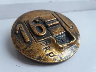 WWII German Beer Wooden Barrel - Brass Licence Seal Stamp 160L. DRP H.Gotting Berlin