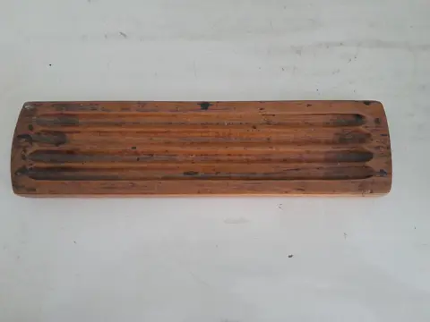 antieke houten pennenhouder - griffel plank