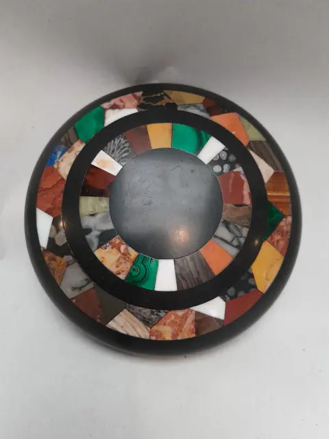 Pietra Dura Ashford Derbyshire Black Marble paper weight - grand tour