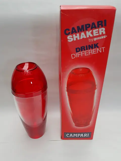 Vintage cocktailshaker Guzzini Campari Rosso Vermout reclameartikelen - plastic