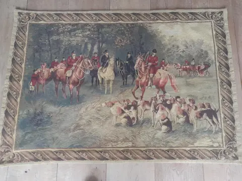 vintage wandkleed jachttafereel - Frankrijk - jacht
