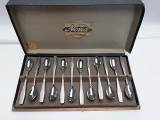 set van 12 art deco koffielepels - theelepels - Nona - verzilverd