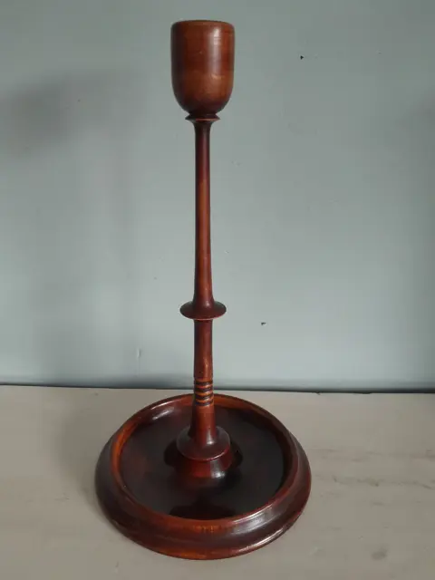 Antique wooden turned candle holder