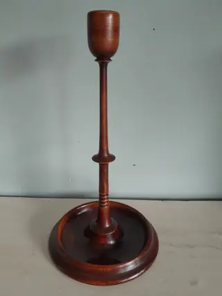 Antique wooden turned candle holder