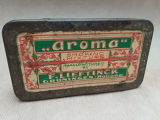 Antiek Aroma smoking mixture blikje F. Lieftinck Groningen Holland