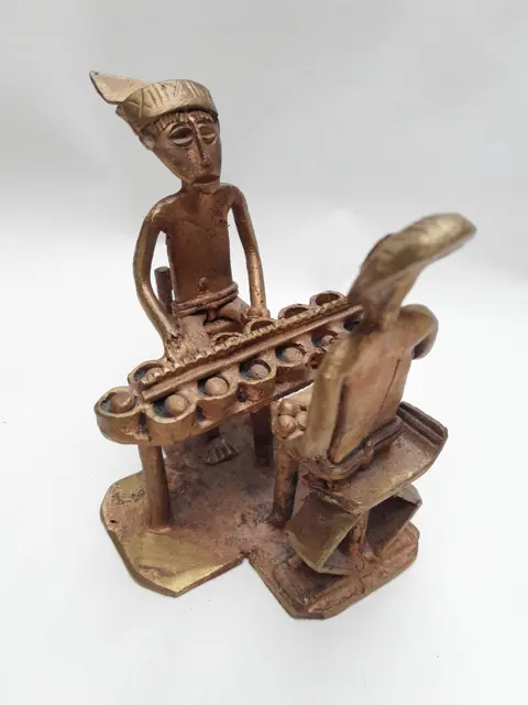 Antique Ashanti Bronze Sculpture of a Mancala Game