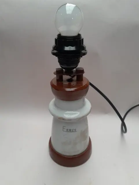 Vintage tafellamp gemaakt van Erres Isolator