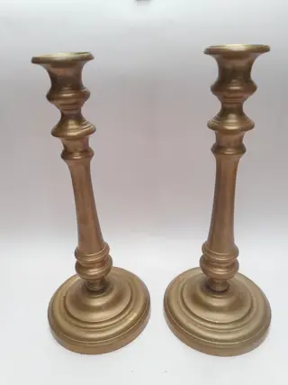 Vintage messing Kandelaars - set van 2
