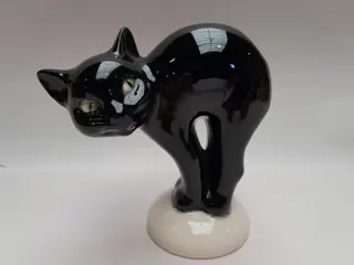 Vintage Goebel Black Cat - Keramische Kat - 1950 - pretzel cat