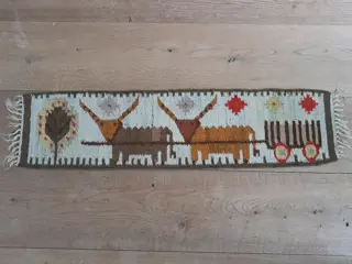 vintage kelim - buffels met kar - 107x28cm